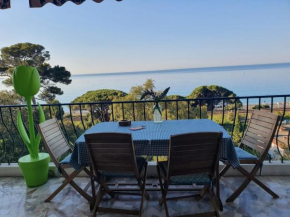 Appartement vue mer panoramique, plage 150M, terrasse, parking privé, clim